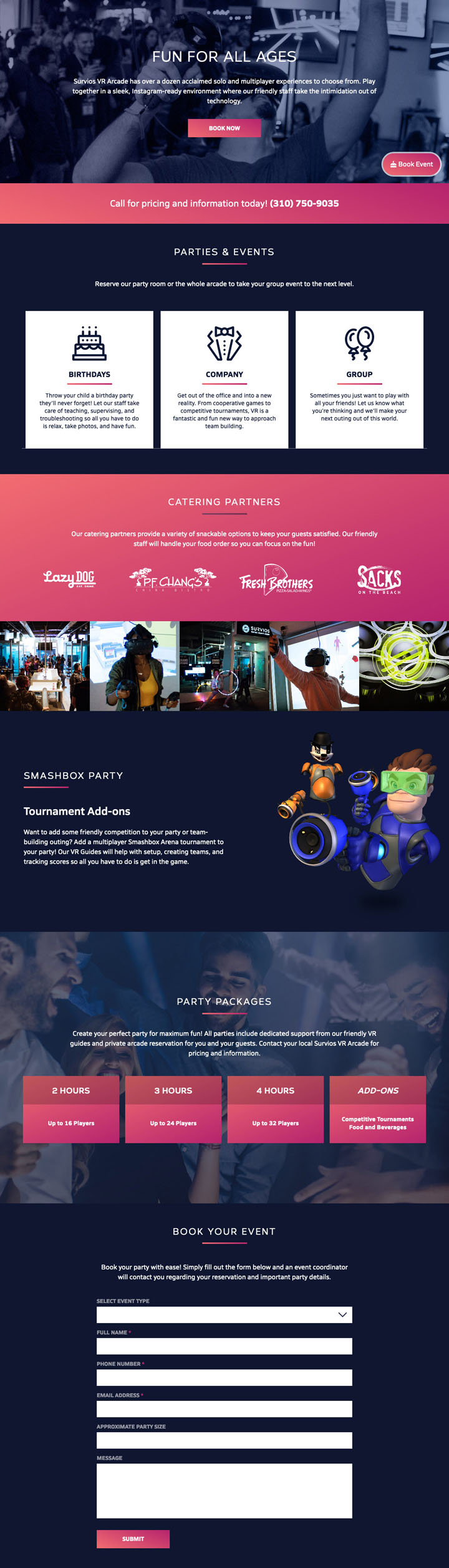 Arcades Parties Page