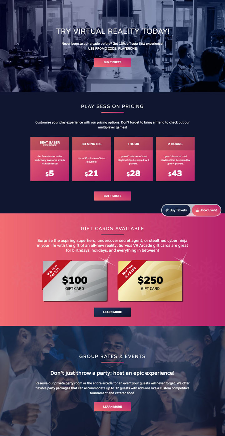 Arcades Pricing Page