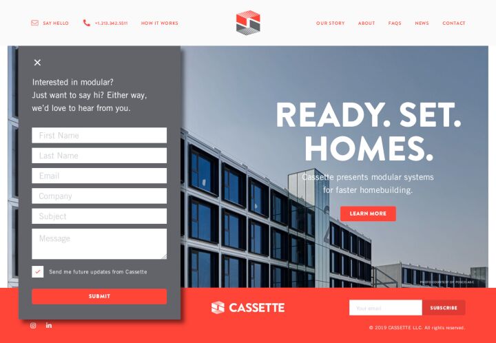 Cassette Systems Home Page Contact Form Popup