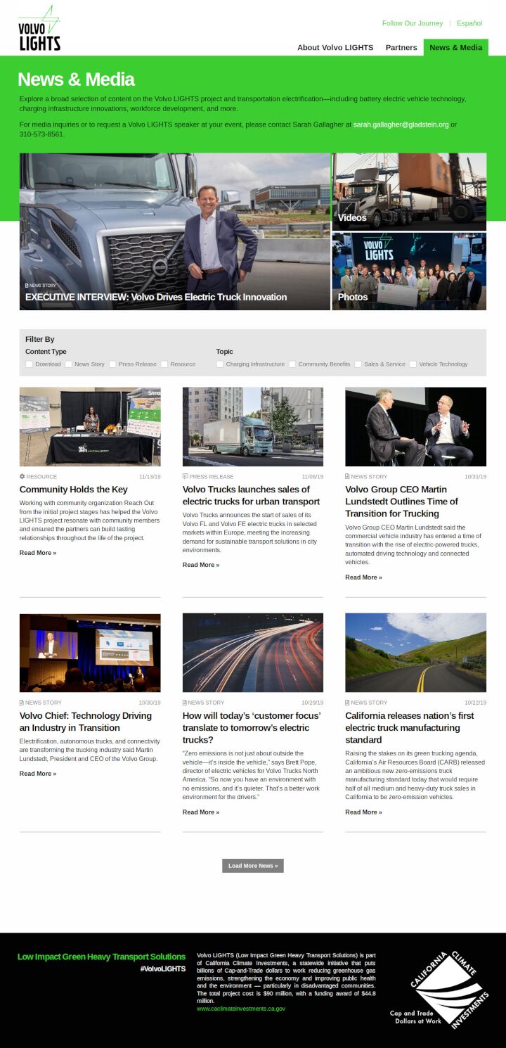 Volvo Lights Project News Page